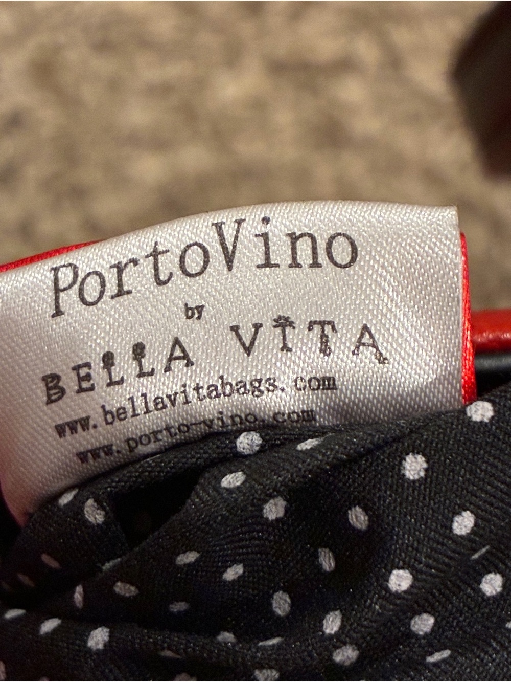 PortoVino Red Women's Tote Bag with Gold Accent Insulated For Hiding Beverages - Picture 12 of 16
